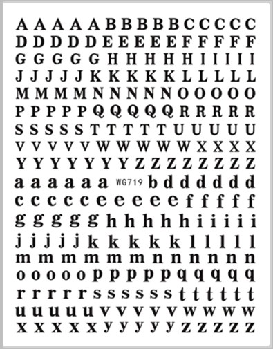 JUSTNAILS Sticker Letters Buchstaben schwarz 719