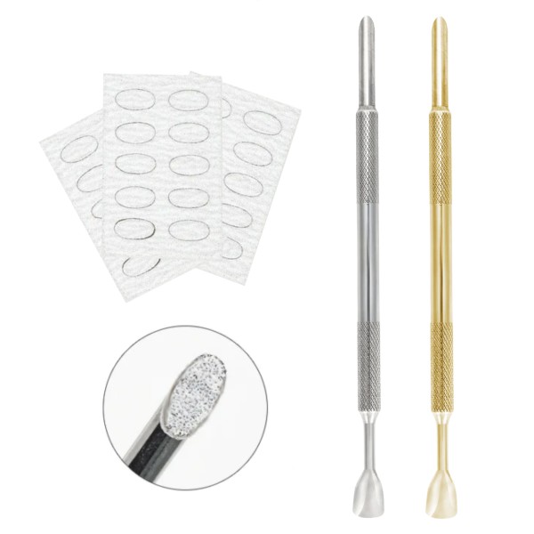 JUSTNAILS Professional Pusher Buffer Wechselblätter Set Silver Gold