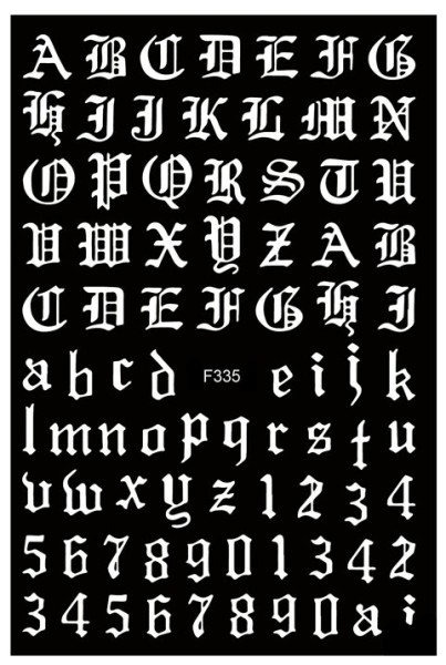 JUSTNAILS Sticker selbstklebend Buchstaben Letters weiß