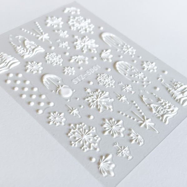 JUSTNAILS 5D Sticker Schneeflocken 01