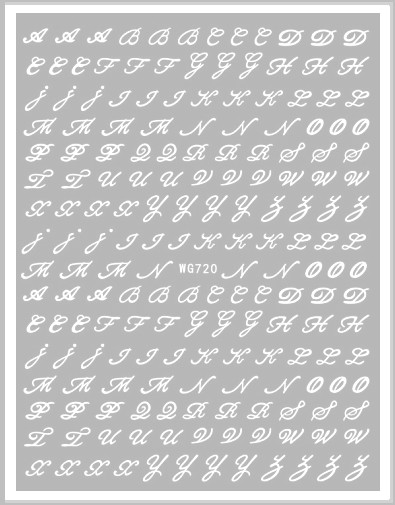 JUSTNAILS Sticker Letters Buchstaben weiß 720