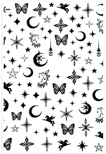 JUSTNAILS Sticker black Astro 1007