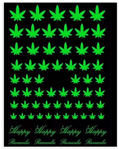 JUSTNAILS Sticker Leafes Glow in the dark *Abverkauf