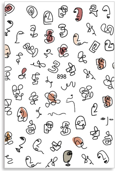 JUSTNAILS Sticker Minimalistic Faces 898