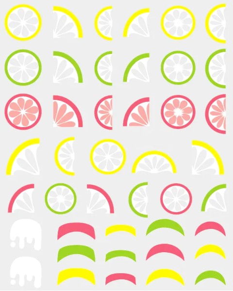 JUSTNAILS Sticker Fruits Summer selbstklebend 1963