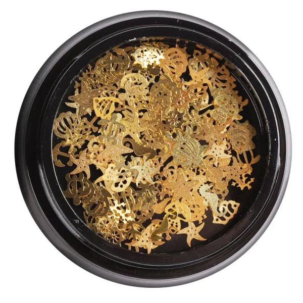 JUSTNAILS Metall Summer Inlays Einleger gold 01