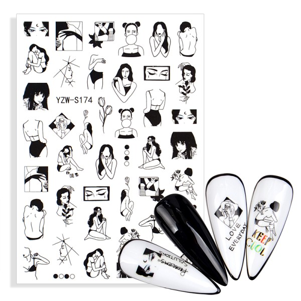 JUSTNAILS Sticker Minimalistic Woman 174
