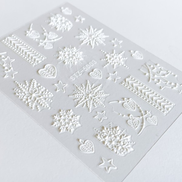 JUSTNAILS 5D Sticker Schneeflocken 03
