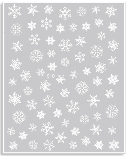 JUSTNAILS Sticker Schneeflocken Weihnachten selbstklebend weiß 910