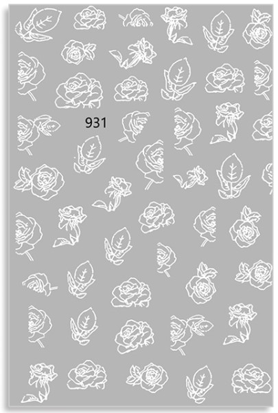 JUSTNAILS Sticker Rosen weiß selbstklebend 1144