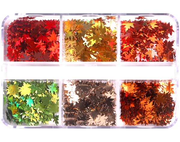 JUSTNAILS Einlagen Herbst mini Blätter Nailart Set 01