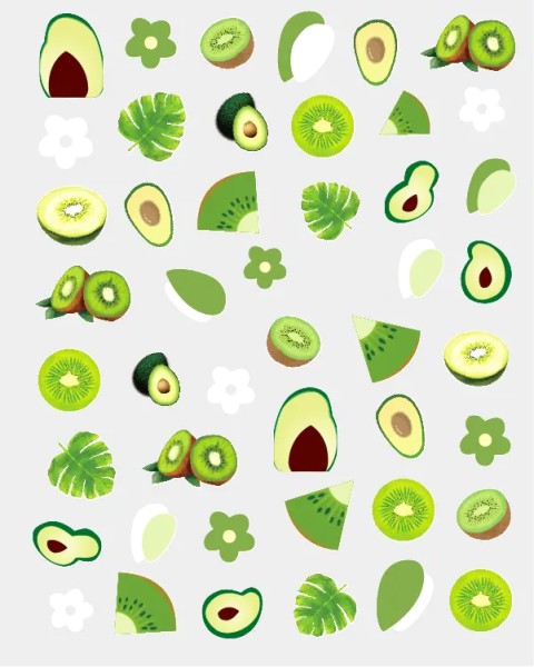 JUSTNAILS Sticker Fruits Summer Avocado selbstklebend 1968