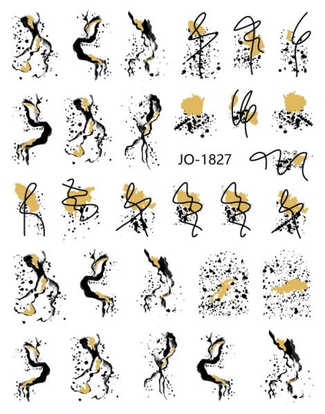 JUSTNAILS Sticker Wellen Waves Gold black 1827