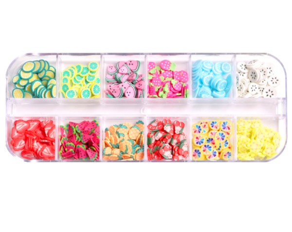 JUSTNAILS Früchte Box Set Inlays Einlagen Fruits Fimo Nailart Set 02