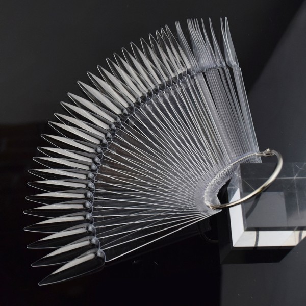 JUSTNAILS Display Tips Stiletto 50Stk. transparent