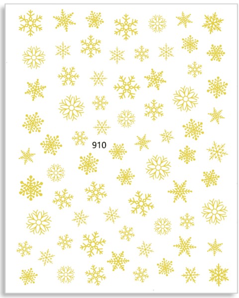 JUSTNAILS Sticker Schneeflocken Weihnachten selbstklebend gold 910