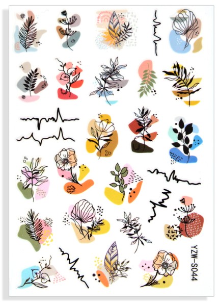 JUSTNAILS Sticker Minimalistic Blüten 044