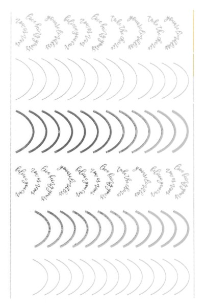 JUSTNAILS Sticker silver Lines Schrift 104