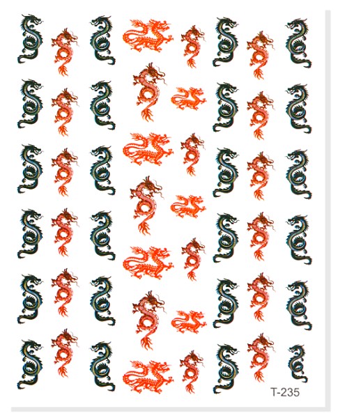 JUSTNAILS Sticker Drache selbstklebend 235