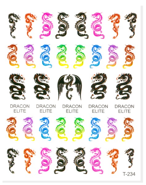JUSTNAILS Sticker Drache selbstklebend 234