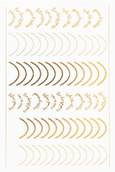 JUSTNAILS Sticker Gold Lines Schrift 104