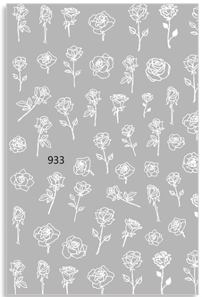 JUSTNAILS Sticker Rosen weiß selbstklebend 1146