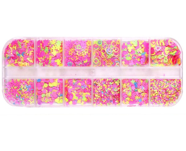 JUSTNAILS Einlagen Glow in the dark Formen Nailart Set 01
